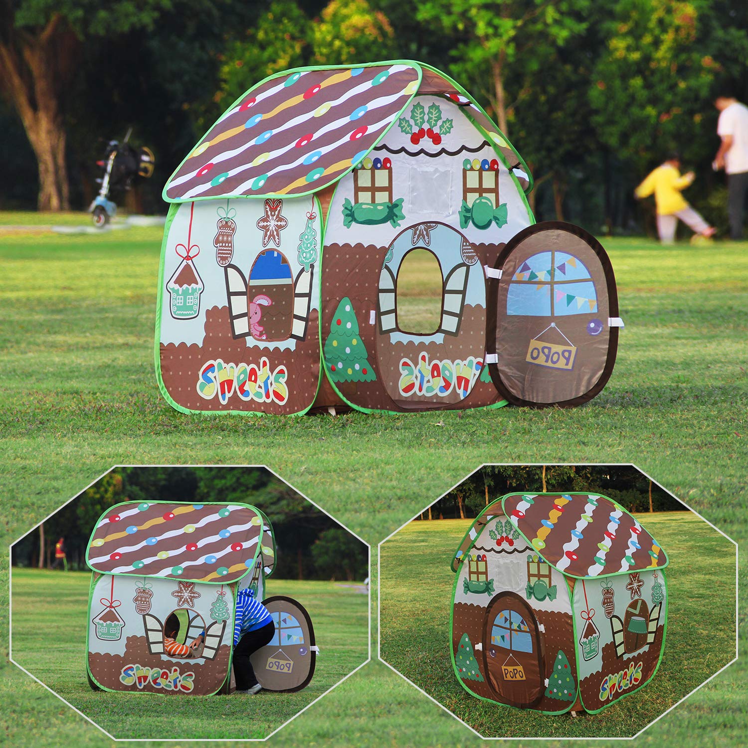 Homfu Play Tent For Kids For Indoor Outdoor Playhouse Boys Girls Child Gift Gingerbread House