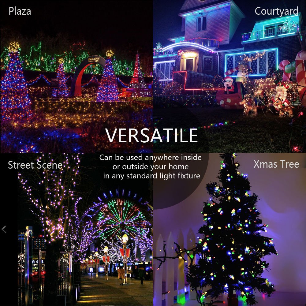 Solar Christmas String Lights Solarmks Ambiance Lighting 72ft 200 LED Decorative Fairy Light for Outdoor(Multi-Color)