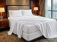 Tokokimo Hotel Collection Twin Sheet Set - 4-Piece Ultra-Soft Microfiber, Extra Deep Pocket, Twin Size Fitted Sheet with Double Side Pockets, Cooling & Breathable, Wrinkle & Fade Resistant, White