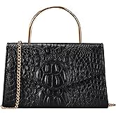 ALENYRIA Top Handle Evening Bag for Women Vegan Leather Envelope Clutch Purse Handbag Formal Wedding Prom Party