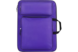 HAOZAIKEJI A3 Artist Portfolio Carry Case Bag Portable Waterproof Canvas Shoulder Bag Painting Pad Backpack for Sketching Painting Art Supplies with Shoulder Straps & Carry Handle