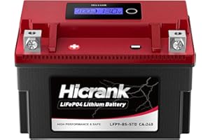 Hicrank YTX9-BS, 2X Cranking Power, 5X Life, Lithium LiFePO4 Motorcycle Battery, 280 CCA, Digital Readout,Powersports Battery,Fits for ATV,UTV,4 Wheeler,Seadoo,Polaris,Lawn Mower,Generator