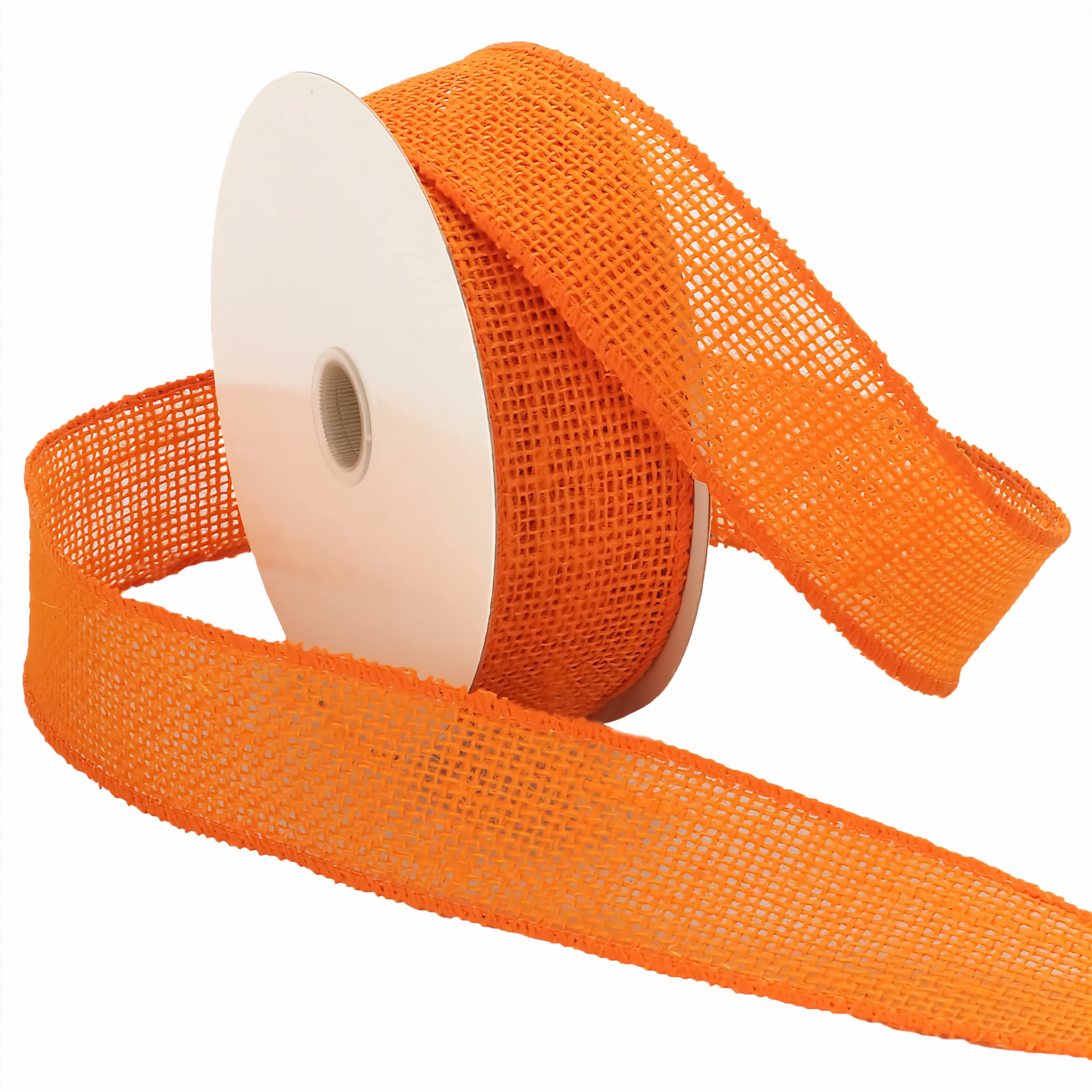 Morex Natural Burlap Wired Ribbon for Decorations, Holidays, Parties, Home and Outdoor Decor, 1.5" x 10 Yd, Orange — image 1