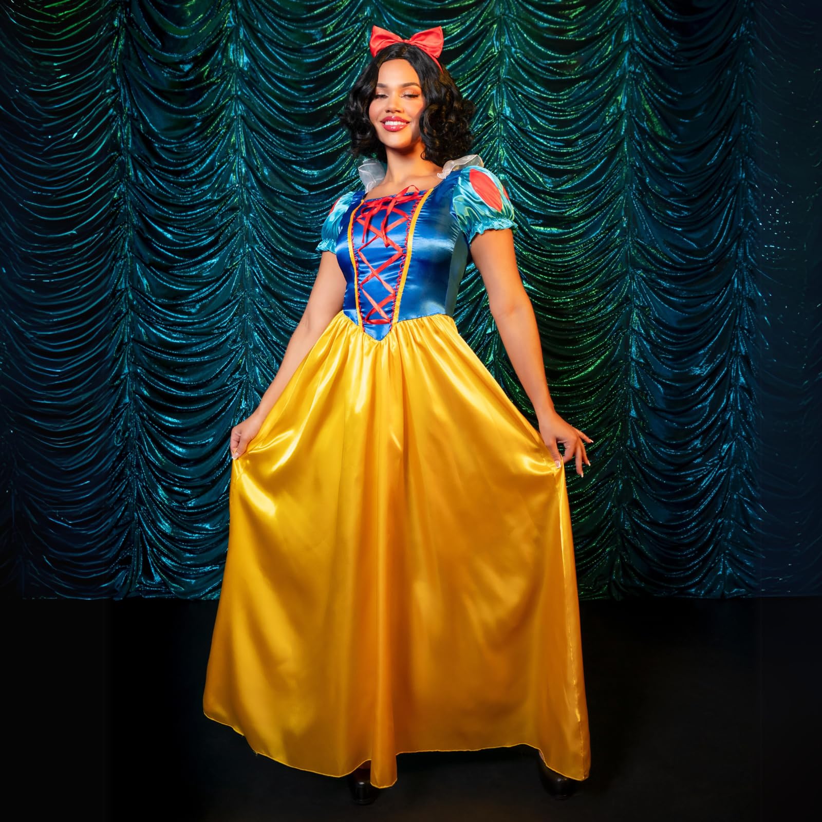 Leg Avenue Womens Classic Snow White Set Family Friend Full Length Princess Dress