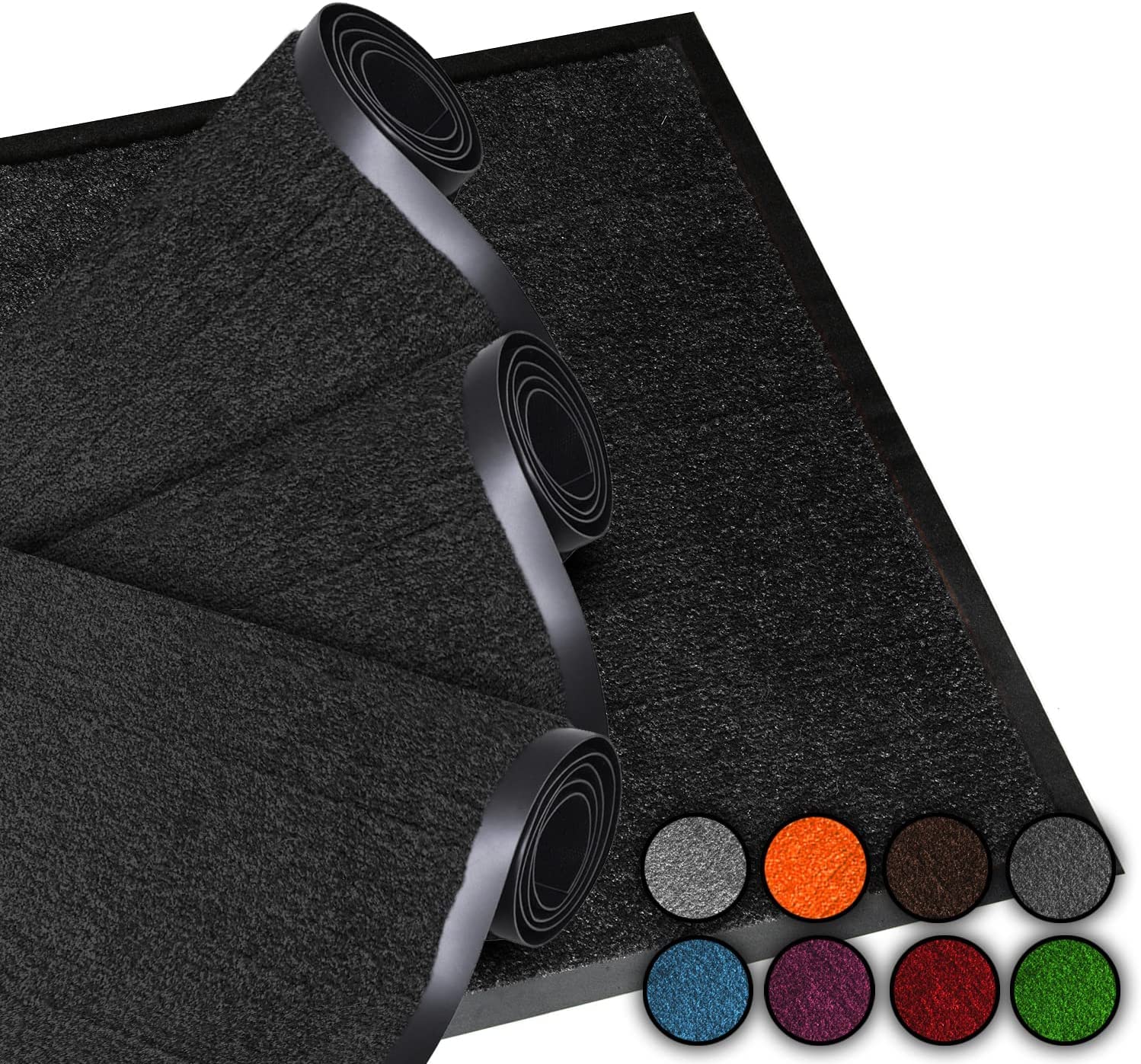 LucaHome – Doormat Home Entrance Doormat, 60 x 80 cm, Black, Non-Slip Washable Rug for Entrance, Kitchen and Hallway – Outdoor and Indoor Doormat – Original Entrance Mats
