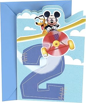 Amazon Com Hallmark 2nd Birthday Card Disney Mickey Mouse
