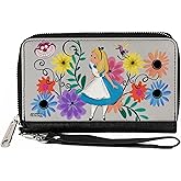 Disney Wallet, Zip Around, Alice In Wonderland and Flowers of Wonderland Gray, Vegan Leather