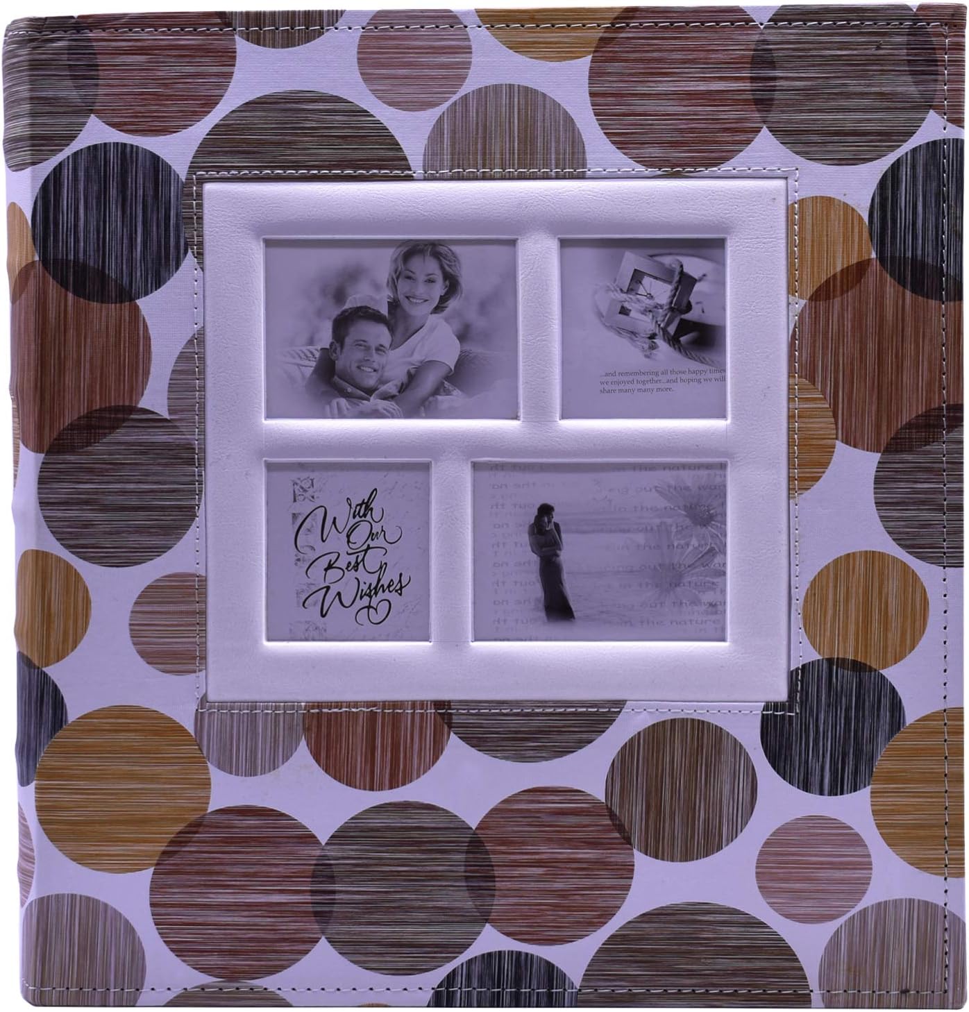 KOBEST 400 Pocket Holds 4ร6 Inches Family Photo Album Inspiration Postbound Albums Memory Book Leatherette Cover-4 Front Window for Anniversary, Wedding, Birthday and Travel Record