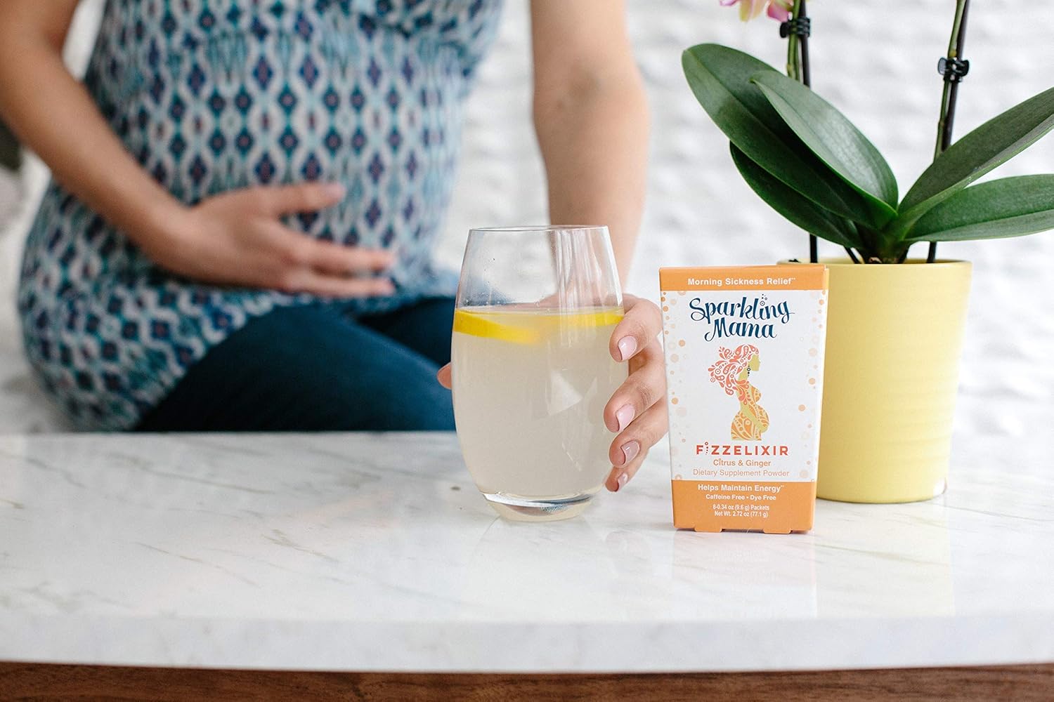 Sparkling Mama's Morning Sickness Relief ~ Citrus & Ginger | Dr. Approved Effervescent Bubbly Anti-Nausea Drink Mix (Vitamin B6, Folic Acid & Magnesium), 8-Count: Health & Personal Care