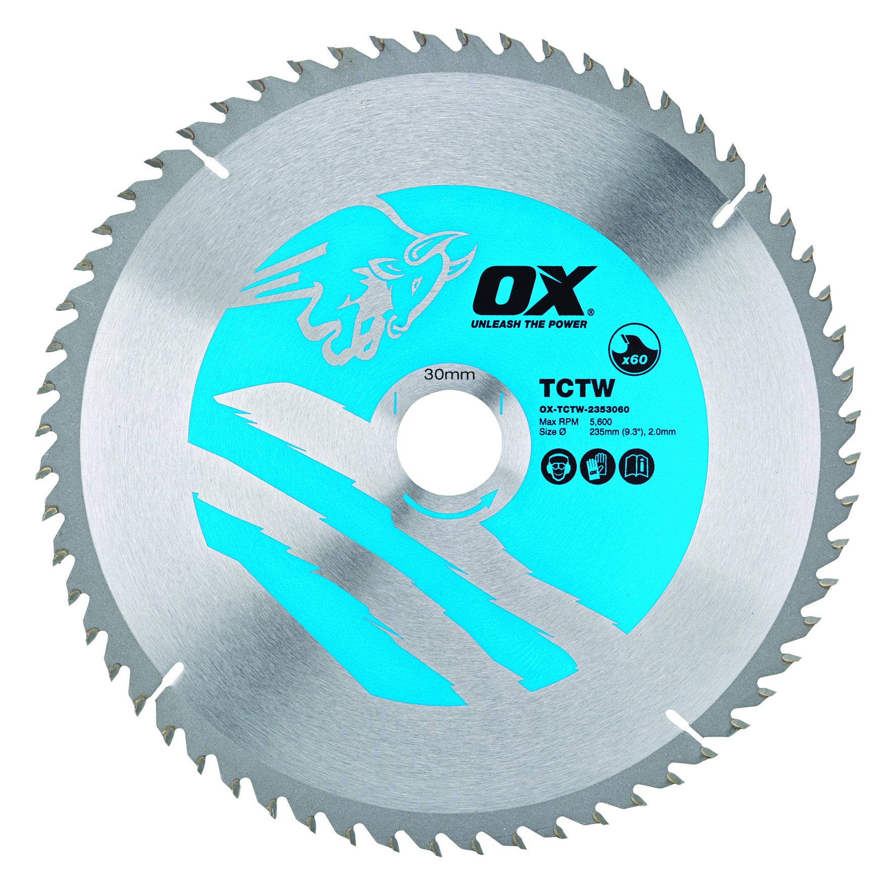 OX Wood Cutting Circular Saw Blade 235/30mm, 60 Teeth ATB