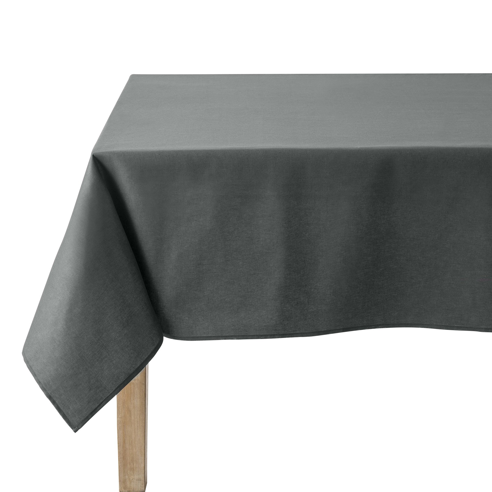 Coucke Rectangular Tablecloth – 160 x 240 cm Plain Anthracite