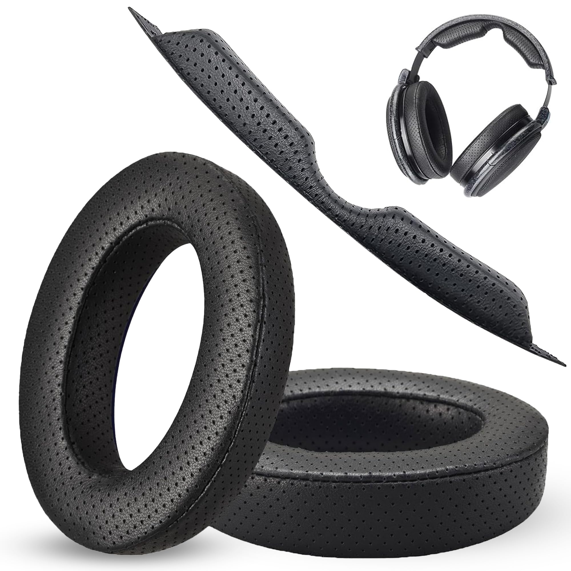 Accessory House Premium Ear Pads & Headband Cushion Pad Compatible with Sennheiser Headphones HD600 HD650 HD660S HD 660S2 Massdrop X HD 6XX HD58X Jubilee HD580. Fenestrated Sheepskin | FlexiSoft Foam