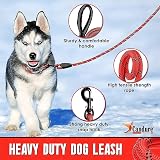 Candure Dog Lead with Soft Padded Handle 5 Ft Reflective Red view 3