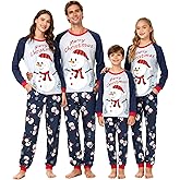 HYCLES Christmas Family Matching Pajama Sets, Long Sleeve Sleepwear Pjs for Kids Men Women