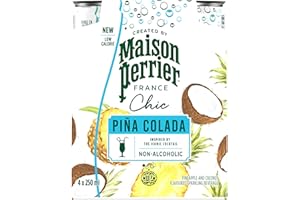 Maison Perrier Chic Pina Colada, Non-Alcoholic, Pineapple and Coconut-Flavoured Sparkling Beverage, Low Calorie Mocktail, Rea