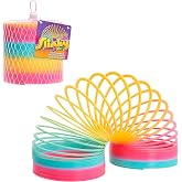 Slinky the Original Walking Spring Toy, 5-inch Diameter Plastic Rainbow Giant Slinky, Fidget Toy, Kids Toys for Ages 5 Up by Just Play