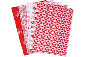Haakong 100 Sheets Valentines Tissue Paper Valentine's Day Gift Wrapping Paper Heart Pattern Decorative Paper for Arts Crafts, Gifts, DIY, Birthdays, Weddings, Showers（5 Design ）