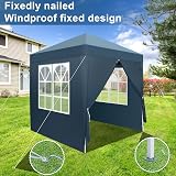 Bonnlo Pop Up Gazebo 2m x 2m with Sides Blue Waterproof Canopy view 6