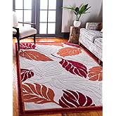 Unique Loom Outdoor Botanical Collection Area Rug - Augusta (4' x 6' Rectangle, Terracotta/ Red)