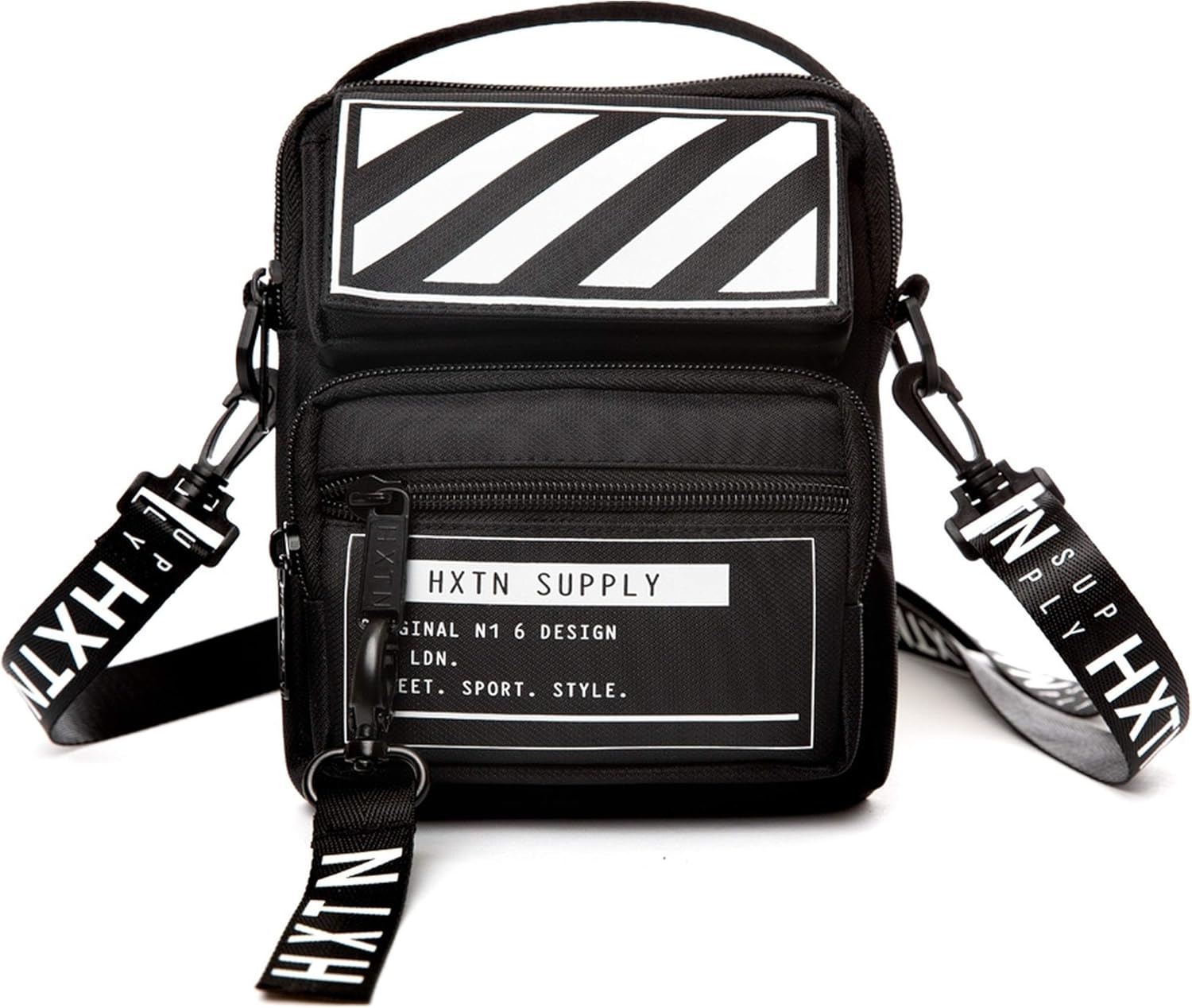 HXTN SUPPLY Mens Utility Tactical Cross Body Bag Cross Body Bag Black