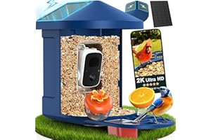 PeckCam® Bird Feeder with Camera with AI Identify 10000+ Birds Species, 3 Solar Panels, 2K Live View, Instant Arrival Alerts, Smart Bird House with Cam, Gift for Bird Lovers