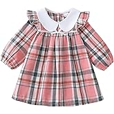Kucnuzki Baby Girl Clothes Ruffle Long Sleeve Casual Plaid Dress Fall Winter Toddler Girls Dresses Cute Kids Clothes
