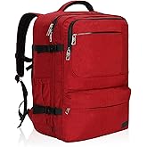 Hynes Eagle 44L Carry on Backpack Airline Approved Travel Backpack for Men Women Large Laptop Backpack 17 inch Nylon Backpack Overnight Weekender Bag Red