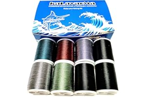 (8pcs*240yd) Kalavarma Rod Wrapping Thread for Fishing Rod Wrapping Thread Rod Building Repair