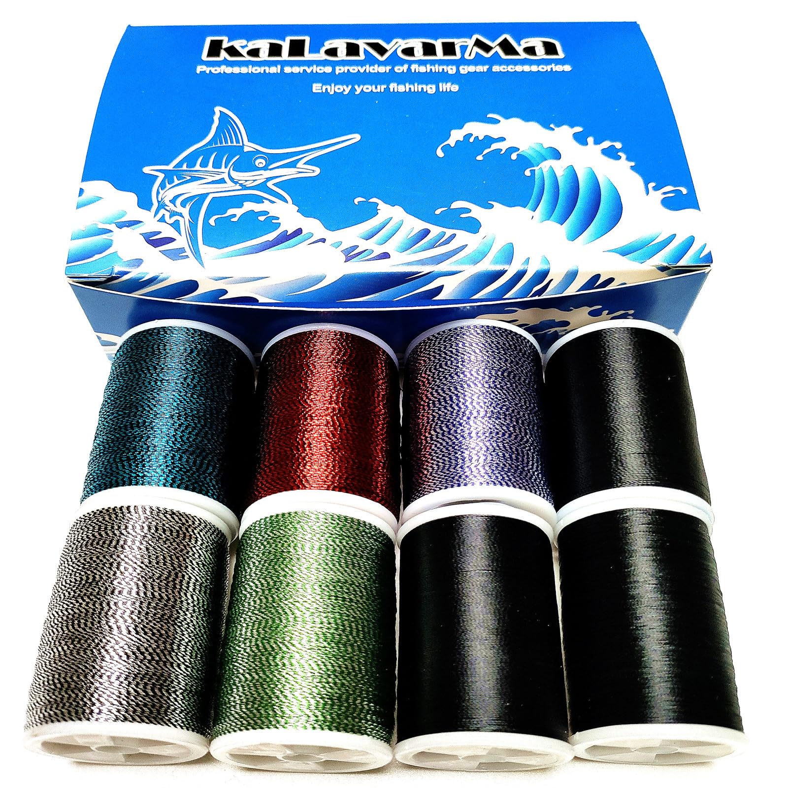 Photo 1 of (8pcs*240yd) Kalavarma Metal Thread for Fishing Rod Wrapping Thread Rod Building Repair Thread-8pcs-1