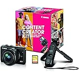 Canon EOS M200 Mirrorless Digital Vlogging Camera, Content Creator Kit, with Tripod, Memory Card, and Detachable Wireless Rem