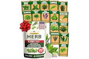 HOME GROWN Herb Seeds for Planting 15-Pack Massive Seed Count 5,100+ Seeds Non-GMO Heirloom | Extra Large | Culinary Herb Kit, Indoor Outdoor & Hydroponic | Grow Your Own Herbs | Gardening Gift
