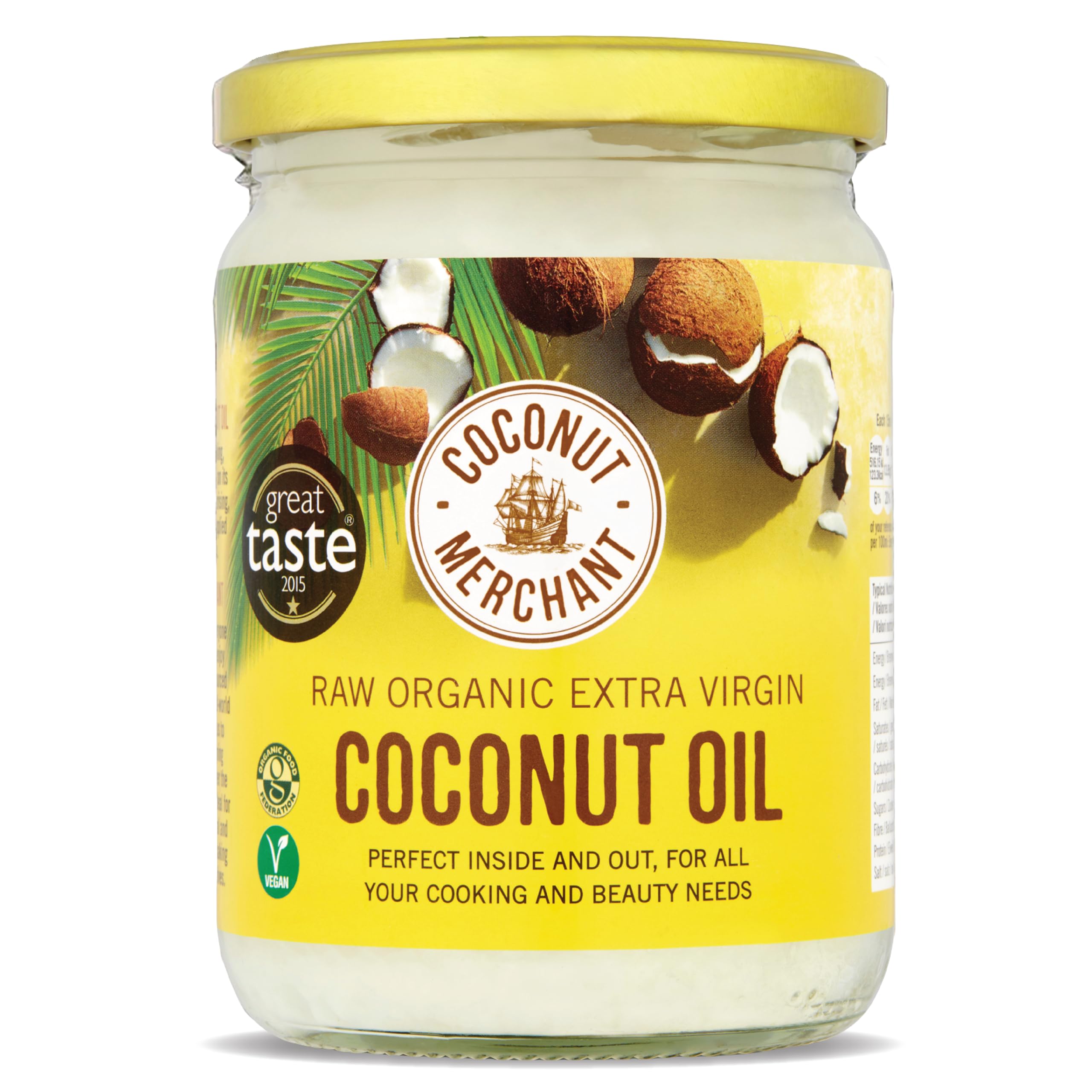 Coconut Merchant Organic Coconut Oil 500ml - Extra Virgin, Raw Cold Pressed Unrefined, Vegan and 100% Natural - for Skin, Hair & Cooking