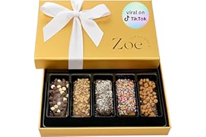 CRAVINGS BY ZOE Mothers Day Biscotti Cookies Chocolate Gift Basket | 5 Count | Chocolate Covered Cookies Gifts | Food Gift Box Candy | Birthday Gifts for Women Men Mom Dad Adults Couples & Families