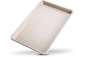 Nonstick Half Sheet Baking Pan by Ultra Cuisine – Food-Safe Coating, Warp & Scratch Resistant Texture for Airflow, & Carbon Steel Design Durable for Professional Quality Roasting, Size 13 x 18 inch