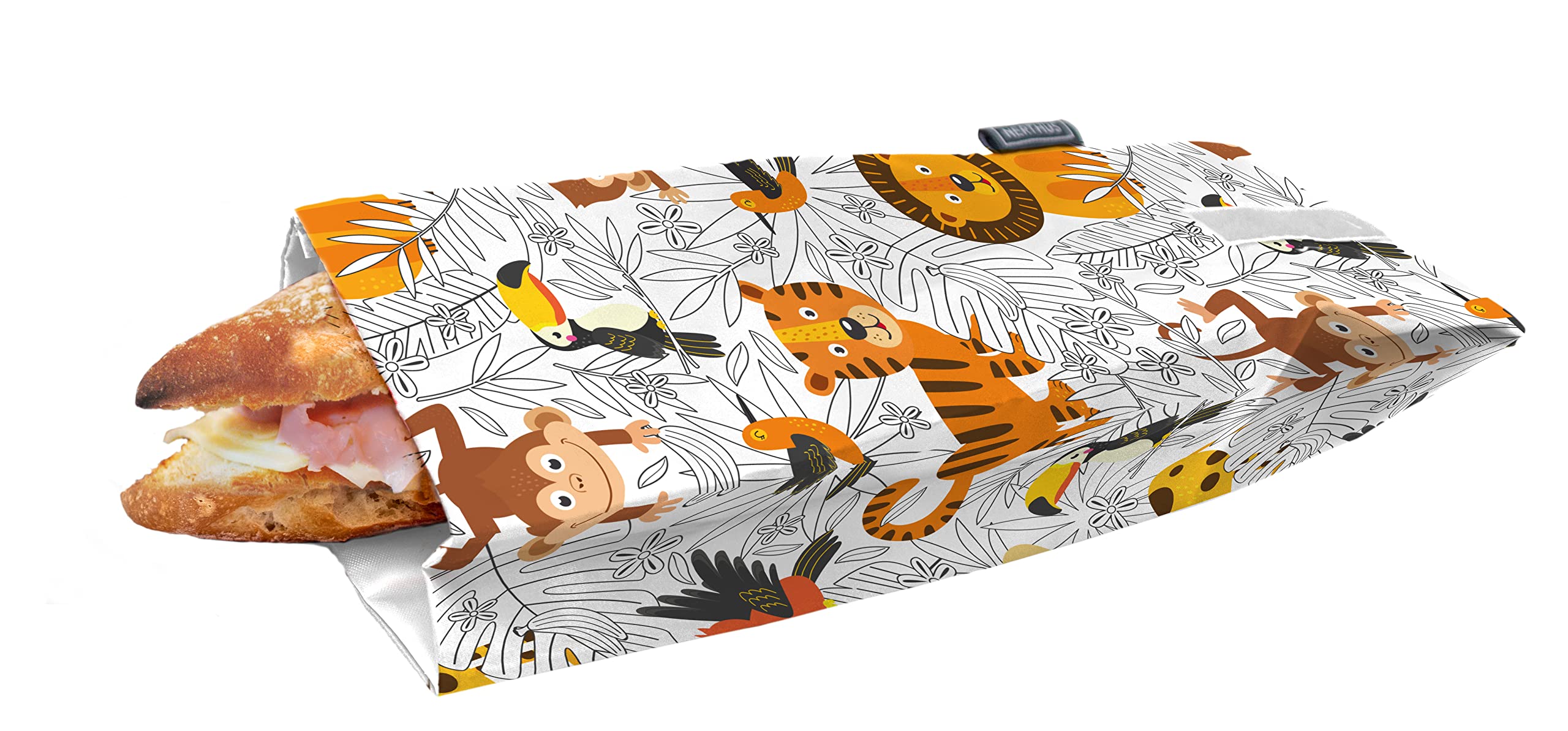 NERTHUS FIH 879 Reusable Snack Bag Eco-Friendly Safari, Adaptive, Easy to Clean and Washing Machine Safe