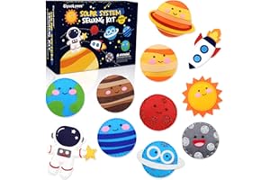 CiyvoLyeen Space Sewing Kit for Kids Solar System DIY Activity Kids Felt Craft Supplies for 7 8 9 10 11 12 Girls and Boys Educational Beginners Sewing Set of 11