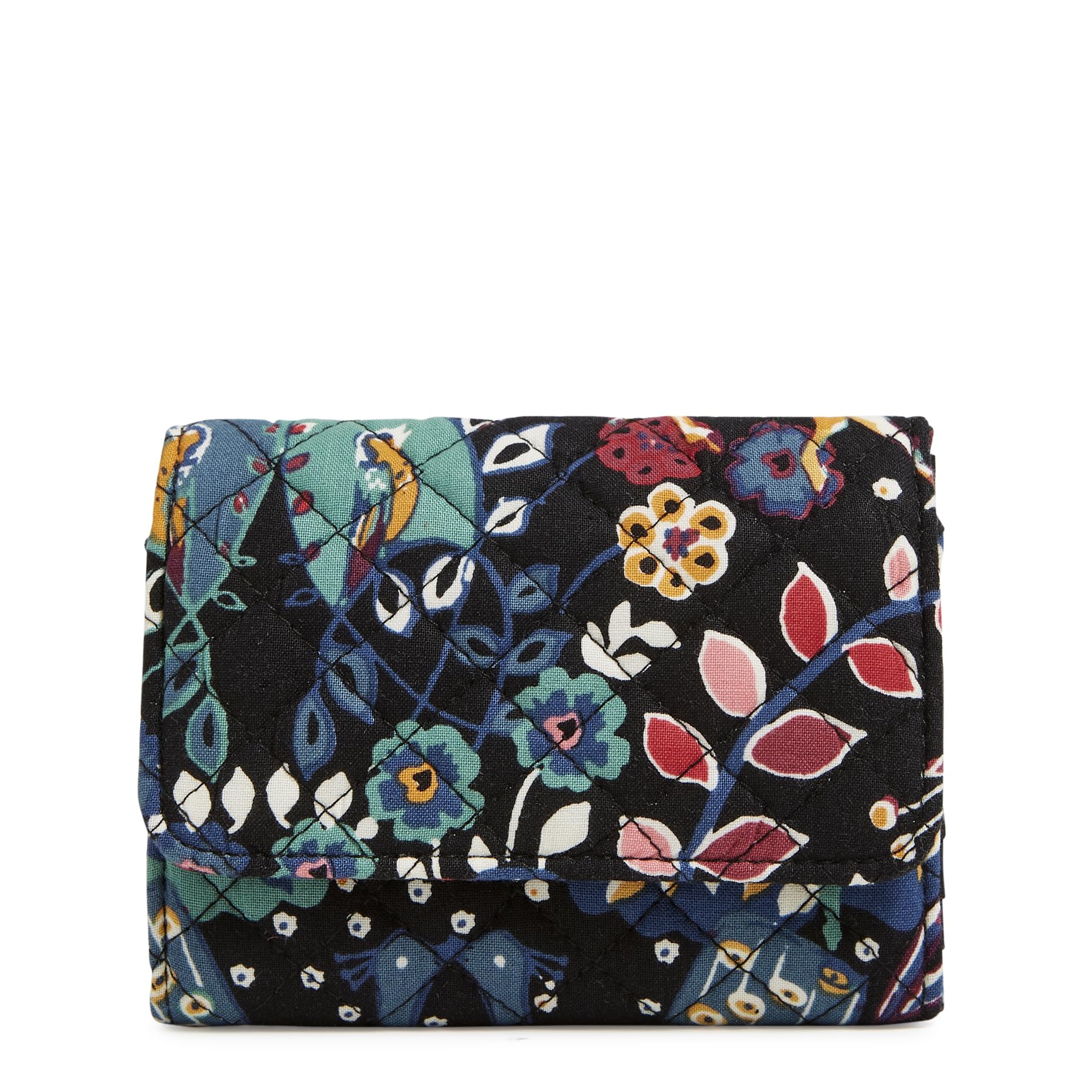 Vera Bradley Women’s Cotton Riley Compact Wallet With Rfid Protection, Enchantment, One Size