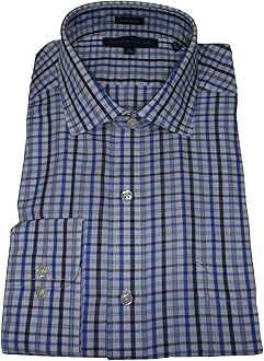 Tommy Hilfiger Men S Regular Fit Shirt Size 16 32 33 Blue Multi At Amazon Men S Clothing Store