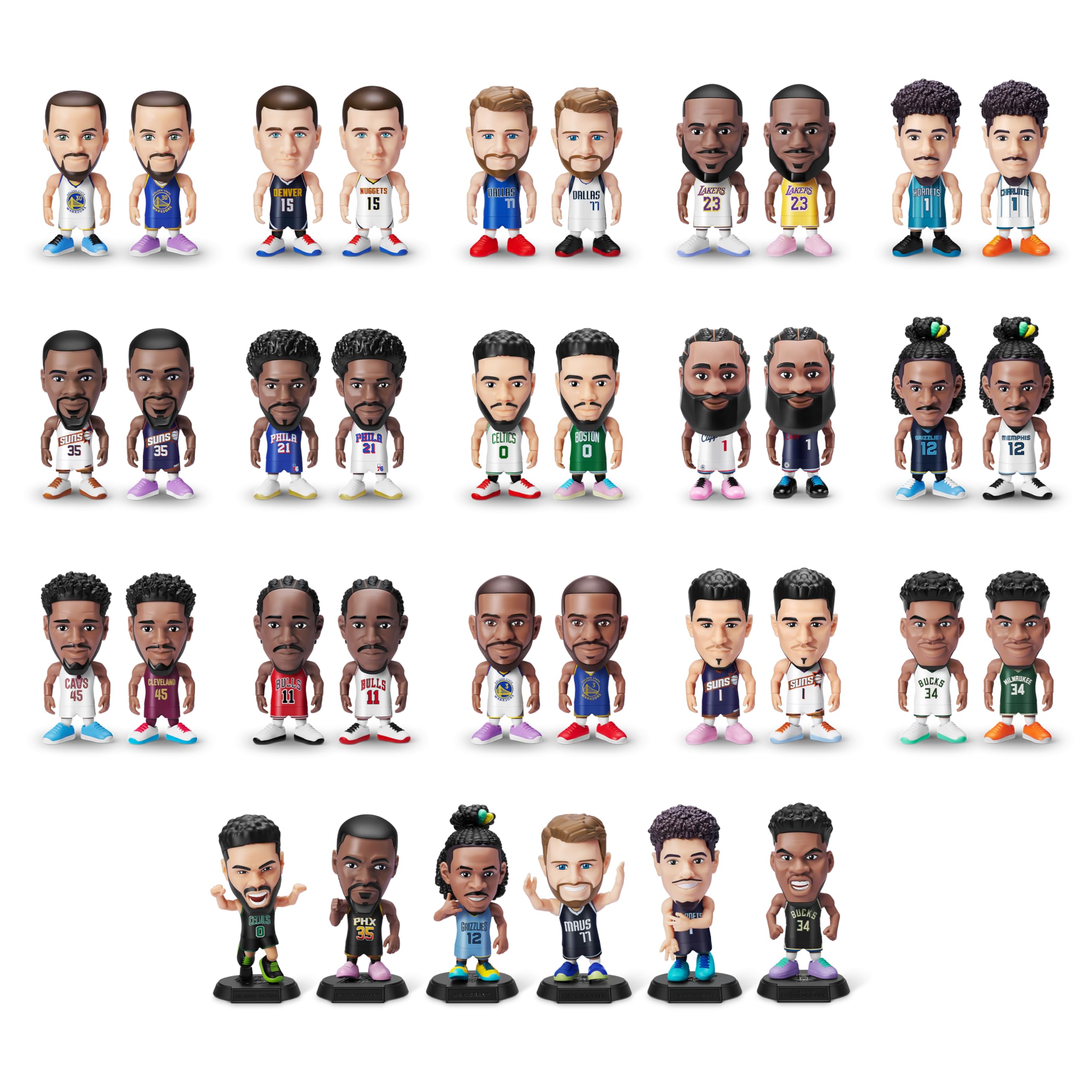5 Surprise NBA Ballers Series 1 (2 Pack) Toy Mystery Capsule Figurine by ZURU for Kids, Teens, Adults- Players Like Luka Dončić, LaMelo Ball, Jayson Tatum, James Harden and Kevin Durant