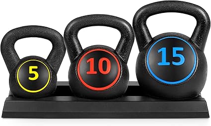 Amazon.com: Best Choice productos de gimnasia, juego de 3 pesas de polietileno de alta densidad en forma de campana con base: Sports \u0026 Outdoors