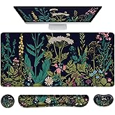 LATEEFAH Desk Mat, Mouse Pad with Wrist Rest, 4-in-1 Large Mouse Pads for Desk, Ergonomic Mouse Pad and Keyboard Wrist Rest Gaming Keyboard Mat for Office, Home