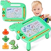 Toddler Toys 2-3, Dinosaur Magnetic Drawing Board Toys for 1 2 3 Year Old Boy Girls,Colorful Magna Sturdy Doodle Board Kids Toy, Etch Sketch Educational Toy for Toddlers 1-3 Christmas Birthday Gifts
