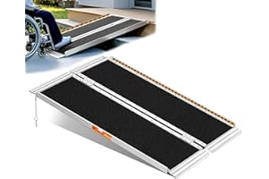 TaiH Leo Wheelchair Ramp 4 Feet, Portable Ramps for Wheelchairs for Home, 800LBS Capacity Folding Non-Slip Aluminum Handicap Ramp, Wheel Chair Ramp for Home Steps, Stairs, Doorways, Car, Curbs