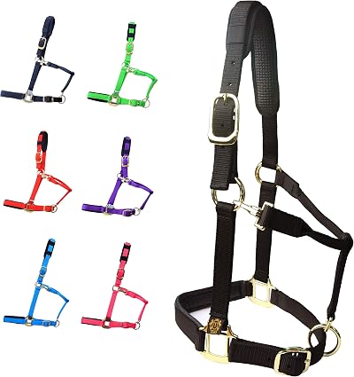 T TEKE Adjustable Horse Halters Heavy Duty Nylon Padded Anti Rub Neoprene