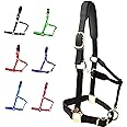 T TEKE Adjustable Horse Halters by Heavy Duty Soft Nylon, Padded with Anti-rubbing Waffle Neoprene on Both Crown & Nose