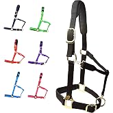 T TEKE Adjustable Horse Halters by Heavy Duty Soft Nylon, Padded with Anti-rubbing Waffle Neoprene on Both Crown &amp; Nose
