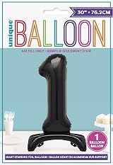 Unique Black Standing Number 1 Balloon 30 Inches Party Decor view 2