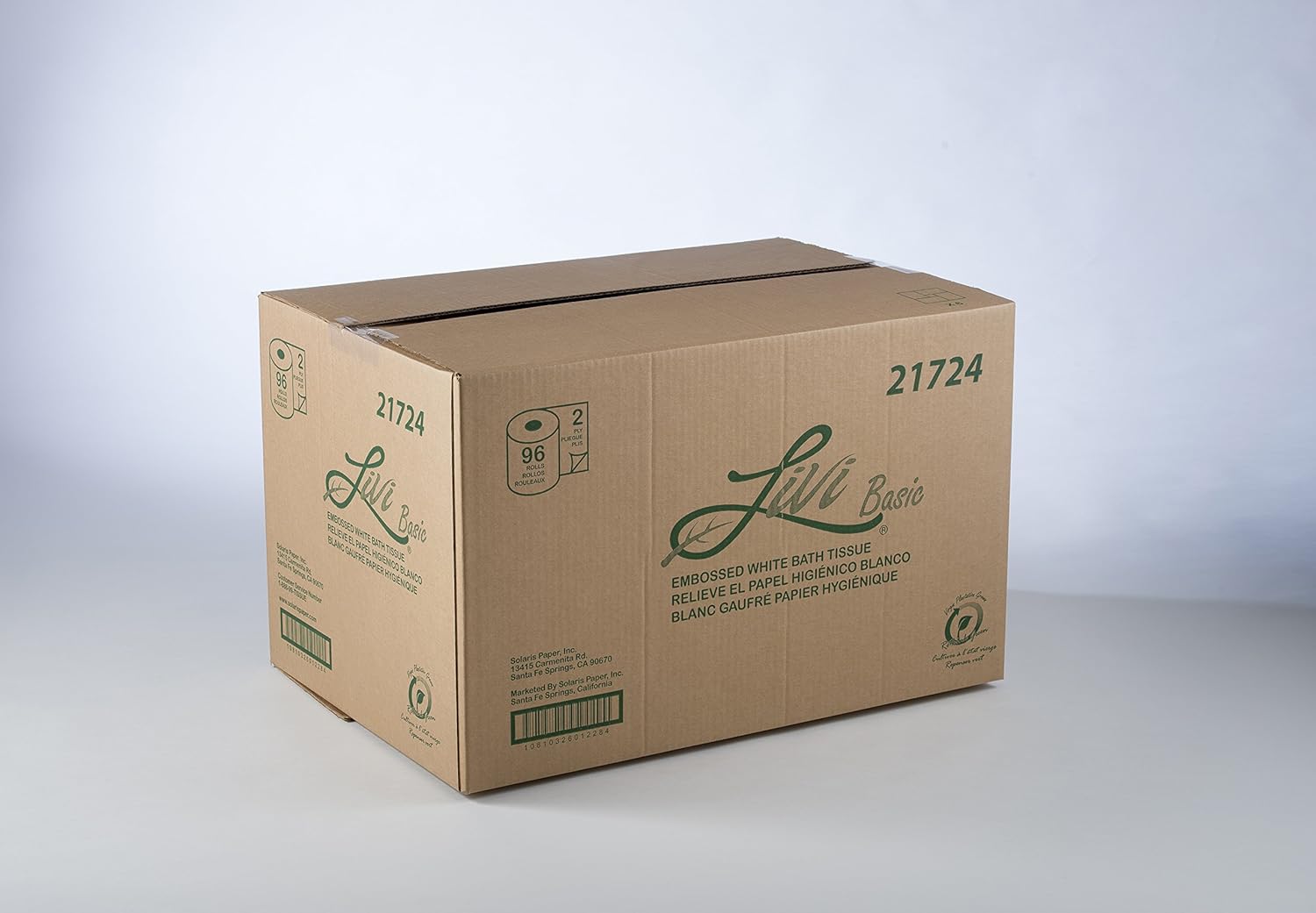 Livi Solaris Paper Two-ply Bath Bathroom Tissue, 4.06" x 3.66", White 96 per Carton: Industrial & Scientific