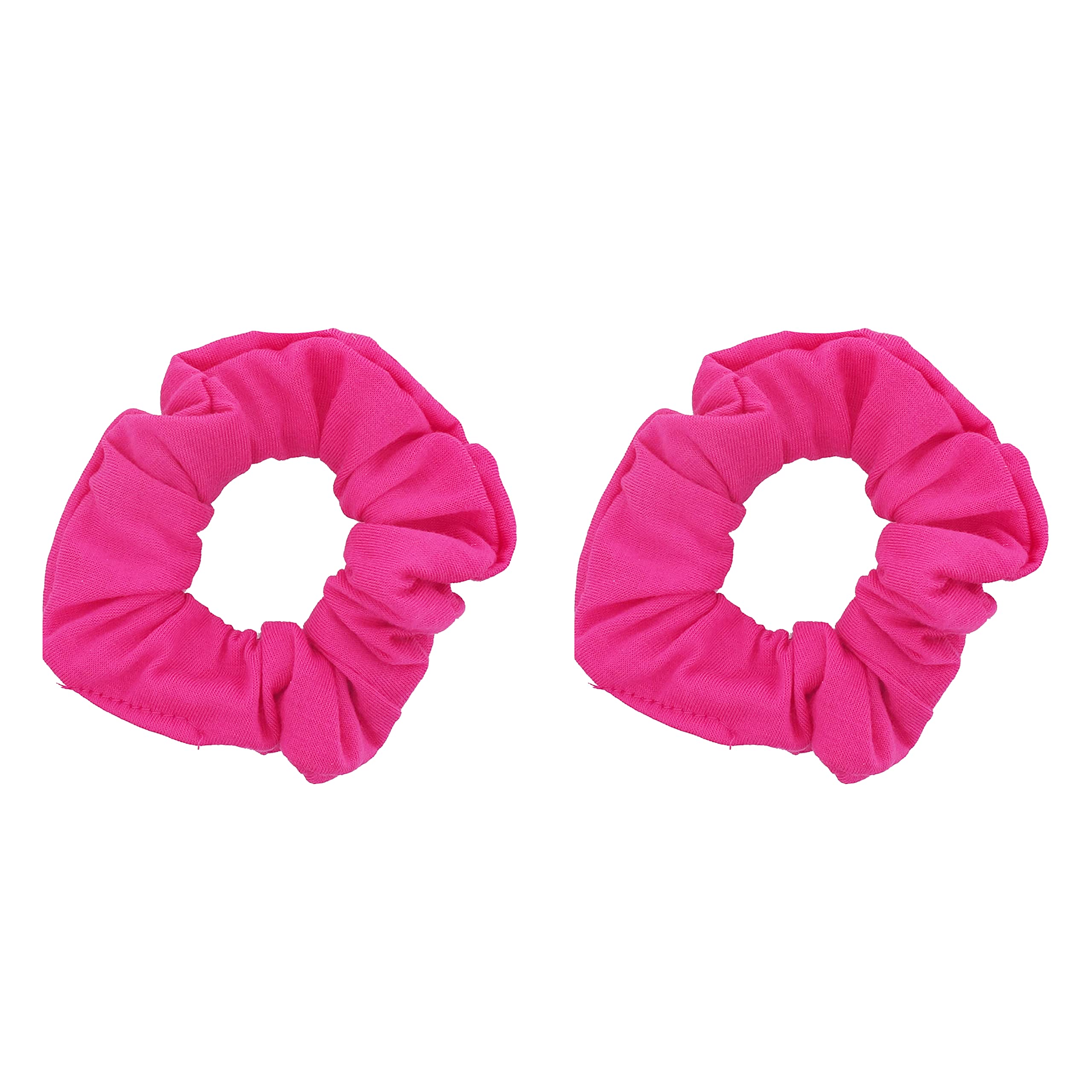 Set of 2 Solid Scrunchies - Hot Pink by Motique Accessories
