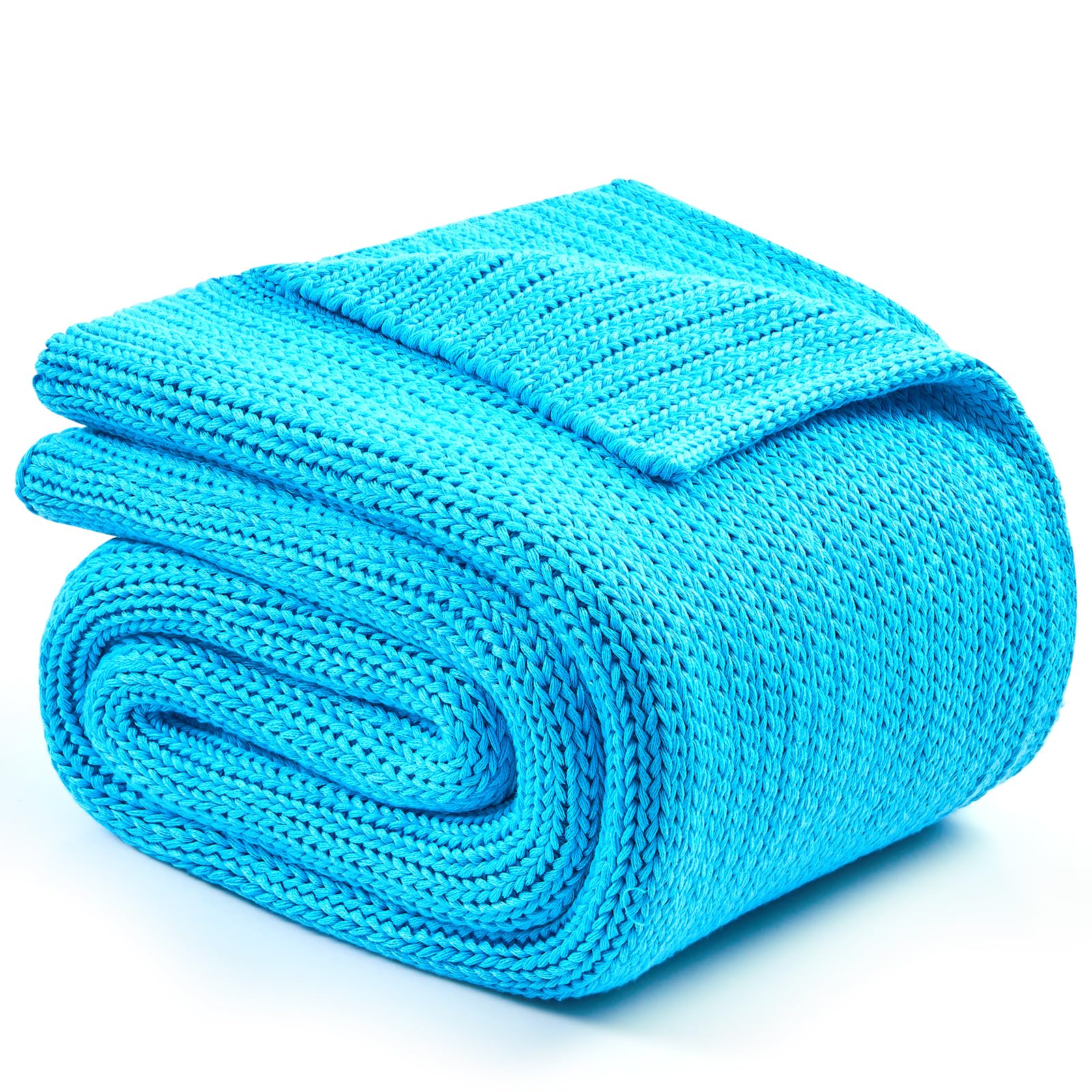 L'AGRATY Knitted Weighted Blanket - 48"x72" 12lbs Cooling Chunky Knit Heavy Blanket for Adults Braided Crochet Throw Thick Cable Yarn Knit Decorative No Beads Evenly Weighted Machine Washable Image